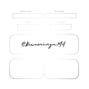 Pharmacology Medication Tracker | Printable Study Guide for Medications | Nursing Student Pharmacology Organizer | Medication Chart PDF