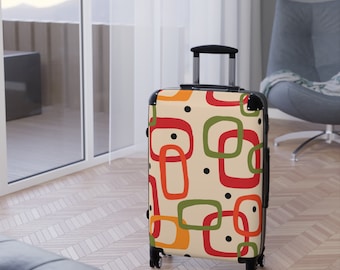 Mid Century Modern Koffer, Mcm Koffer, abstrakter Koffer, geometrischer Koffer, Geschenk für Reisende, Mitte des Jahrhunderts modernes Gepäck, mcm Gepäck