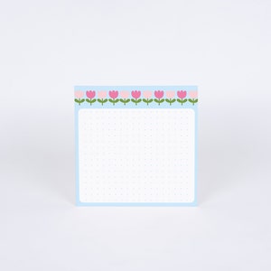4 Designs Tulips Theme Printable Notepad 3x3 Inch Digital Download Memo ...