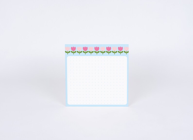 4 Designs Tulips Theme Printable Notepad 3x3 Inch Digital Download Memo ...