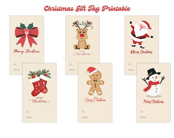 Christmas Gift Tag, Holiday Present Tag, Festive Gift Tag, Xmas Tag, Holiday Wrapping Tag, Ornament Decoration