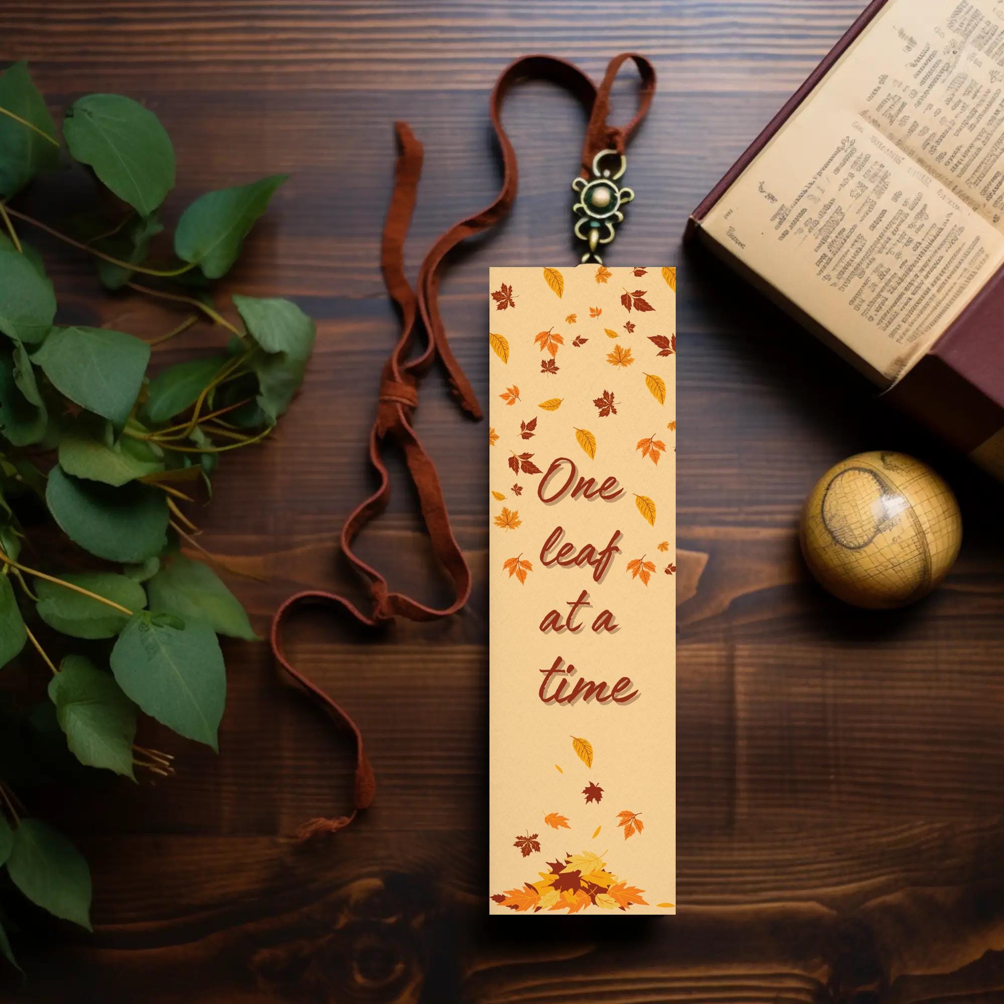 4 Designs Autumn Fall Printable Bookmark Digital Bookmark Download PNG ...
