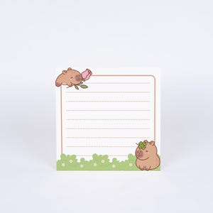 4 Designs Capybara Theme Printable Notepad 3x3 Inch Digital Download ...