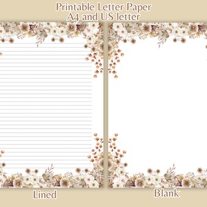 Druckbares Briefpapier Set Schreibwaren PDF Digitales Briefpapier Liniertes Papier Pack Sofortiger Download
