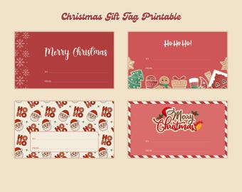 Christmas Gift Tag, Holiday Present Tag, Festive Gift Tag, Xmas Tag, Holiday Wrapping Tag, Ornament Decoration