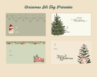Christmas Gift Tag, Holiday Present Tag, Festive Gift Tag, Xmas Tag, Holiday Wrapping Tag, Ornament Decoration