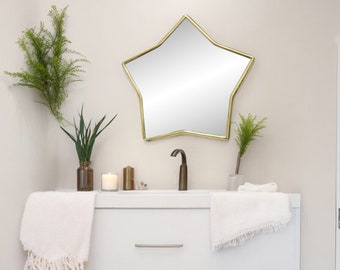 Brass Moroccan Star Mirror, Star Mirror Gold, Golden Star Mirror, Wall Mirrors, Star Mirror Wall, golden wall mirror, Mirror Wall Decor