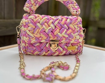 Women's Designer Shoulder Crochet Handbag Hand Woven Handmade Evening Clutch Bag For Lady Hand Knitted Luxury Bag Birthday Gift Ideas