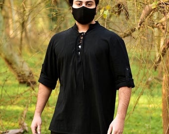 Medieval Viking Men Tunic, Ren Faire Pirate Knight Shirt, Renaissance Celtic LARP Outfit, Viking Cosplay Norse Men Tunic, Medieval Costume