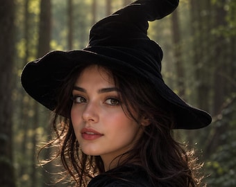 Halloween-Hexenhut, mittelalterlicher Hexenhut aus dem Wald, Vintage-Zaubererhut, Hexenaccessoires für Mittelaltermärkte und andere festliche Anlässe, Fantasy-LARP-Hüte