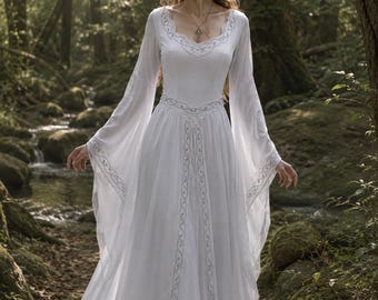 Mittelalterliches Elfen-Hochzeits-Gewand, Mittelalter-Hochzeits-Gewand, Mittelalter-Hochzeits-Gewand, Mittelalter-Hochzeits-Kleid