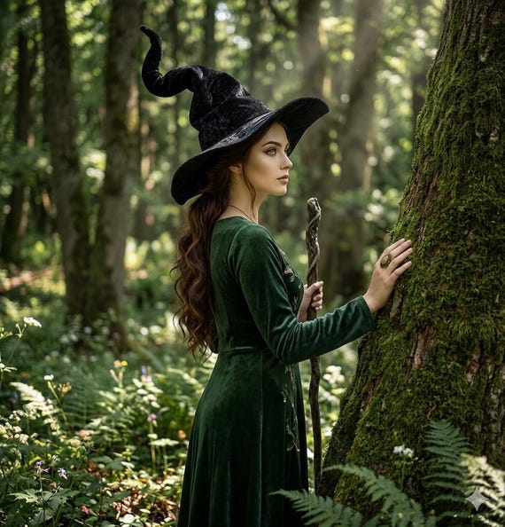 Renaissance Fair Witch Hat, Medieval Twisted Forest Witch Hat, Vintage Wizard Hat, Ren Faire Halloween Witchy Accessories, Fantasy Larp Hats