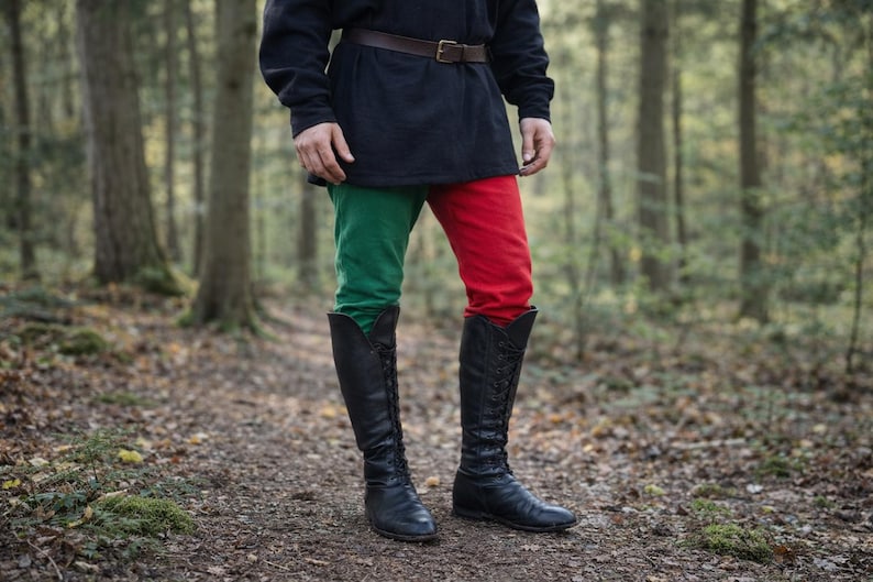 Renaissance Faire Männer Frauen Wikinger Schuhe, Mittelalter Fantasy Stiefel, Vintage Steampunk Piraten Stiefel, Ren Faire Mittelalter LARP Kleidung Kostüm Bild 3