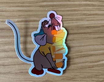 Disney Gus gus Cinderella - Rainbow vinyl sticker - Waterproof/water bottle/Laptop - cheese struggles