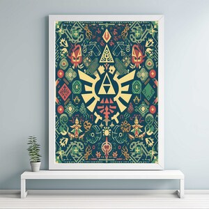 Legend of Zelda Canvastavla, Spelrumsinredning, Personlig Gåva White Framed Canvas