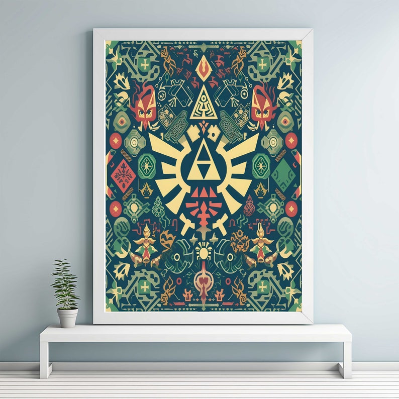 Legend of Zelda Canvastavla, Spelrumsinredning, Personlig Gåva White Framed Canvas