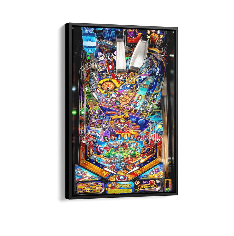 Pinball Playfield Canvas, Pinball Canvas, Pinball Game Room Decor, Kids