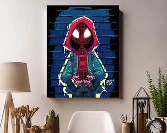 Spider-Man canvas, Spider-Man kunst aan de muur, decor kinderkamer, aangepaste foto, cadeau voor kinderen, woondecoratie, cool cadeau voor jongens, verjaardagscadeau