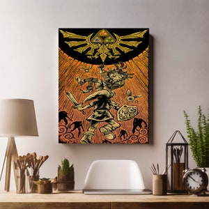 Legend Of Zelda, Zelda Canvas, Zelda Wall Art, Gaming Room Decor, Game Room Wall Decor, Zelda Picture, Zelda Painting, Personalized Gift