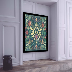 Legend of Zelda Canvastavla, Spelrumsinredning, Personlig Gåva Black Framed Canvas