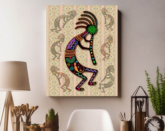 Kokopelli Leinwanddruck, Native Art, Musik Decor, Geschenk fü