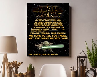 Starwars Canvas, Star Wars Wall Art, Jedi Decor, Kids Room Decor, Custom Picture, Gift For Kids, Home Decor, Gift For Boys, Birthday Gift