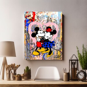 Mickey Mouse Canvas, Cartoon Theme Canvas, Kids Room Decor, Home Decor, Gift For Girls, Birthday Gift, Print Wall Art, Wall Hangings