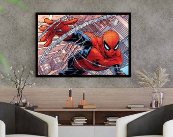 Spiderman Canvas, Spider Man Wall Art, Kids Room Decor, Custom Picture, Gift For Kids, Home Decor, Cool Gift For Boys, Birthday Gift