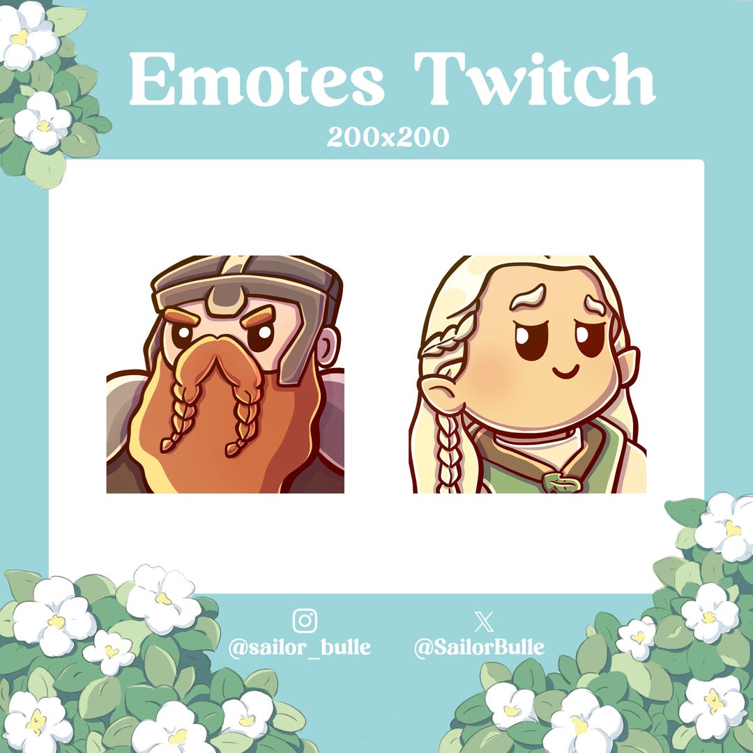 Twitch Emotes - Gimli & Legolas - Etsy