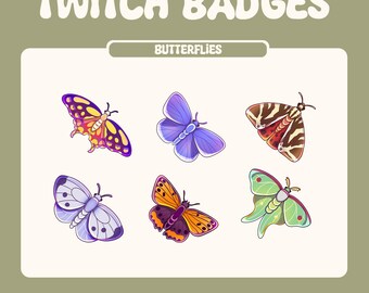 Twitch Badges - Butterflies