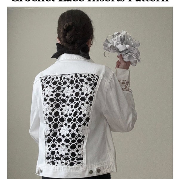 Upcycling Denim Jacket - Crochet Lace Inserts Pattern