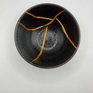 Black Kintsugi bowl