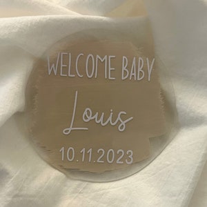 Disque Annonce naissance en plexi