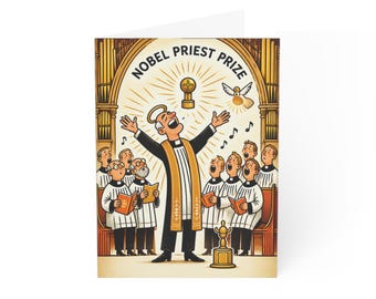 Wenskaart Nobelprijs voor de priesterprijs | Geïllustreerd ontwerp geestelijkenkoor