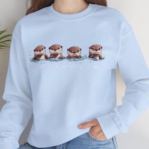 Cute Otter Sweatshirt, Trending Sweatshirt, Fun-Loving Gift, River Otter, Sea Otter, Whimsical Design Otter Present Otter Gift Shirt