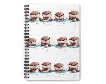 Otter Baby Spiral Notebook - Ruled Line, Cute Animal Lover Gift, Christmas Gift Idea, Wildlife Nature Journal, Whimsical Office Stationery