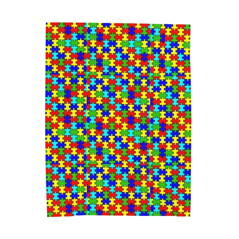 AUTISM AWARENESS Puzzle Piece Velveteen Plush Blanket Etsy