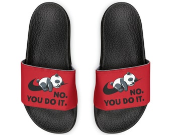 No you do it panda custom design lazy day Youth PU Slide Sandals