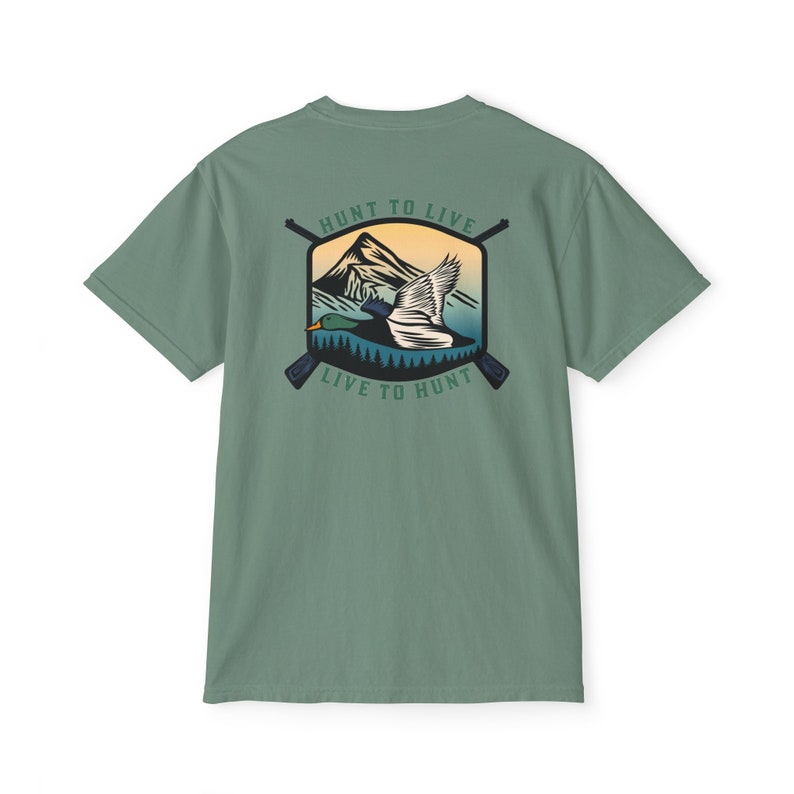 Duck hunting Unisex Garment-Dyed Pocket T-Shirt image 3