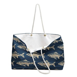 Nautische Fisch Weekender Tragetasche, Strandtasche, Reisetasche, Strand Essentials, Angeln Geschenke, Sommer Kurzurlaub Tasche, Casual Tote
