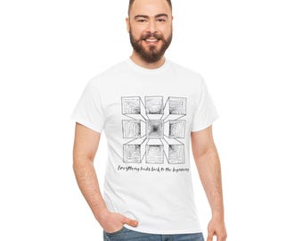 Handgefertigtes Unisex T-Shirt mit geometrischer Täuschung, Geometrisches Muster Shirt, Abstraktes Design T-Shirt, 9D Grafik Top, Unisex T-Shirt
