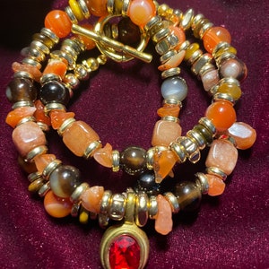 Carnelian & Agate Choker | Earthy Tiger’s Eye and Peach Jade Jewelry | Handmade Eclectic Beaded Jewelry | Earthy Summer Jewelry