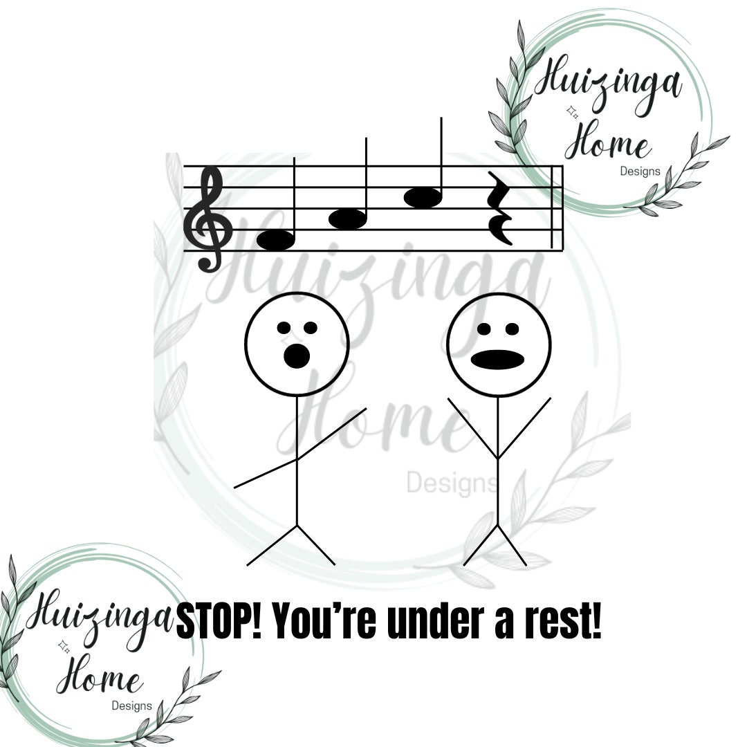 Music Pun PNG Stop You Are Under A Rest Etsy