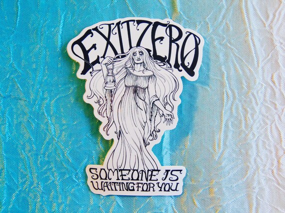 Woman in White sticker - Cape May ghost story - Jersey Shore lore - spooky and romantic gift for ghost lovers - wandering spirit of a widow