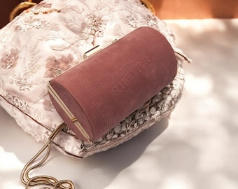 JEAN PAUL GAULTIER Rose Gold Clutch Bag Luxury Vintage Women&#39;s Handbag