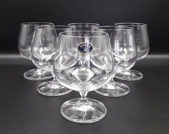 6 Vintage Cristal Cognac glasses