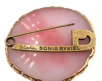 Broche Vintage Sonia Rykiel - Acier Et Strass - Doré - Fabriqué En France - Occasion