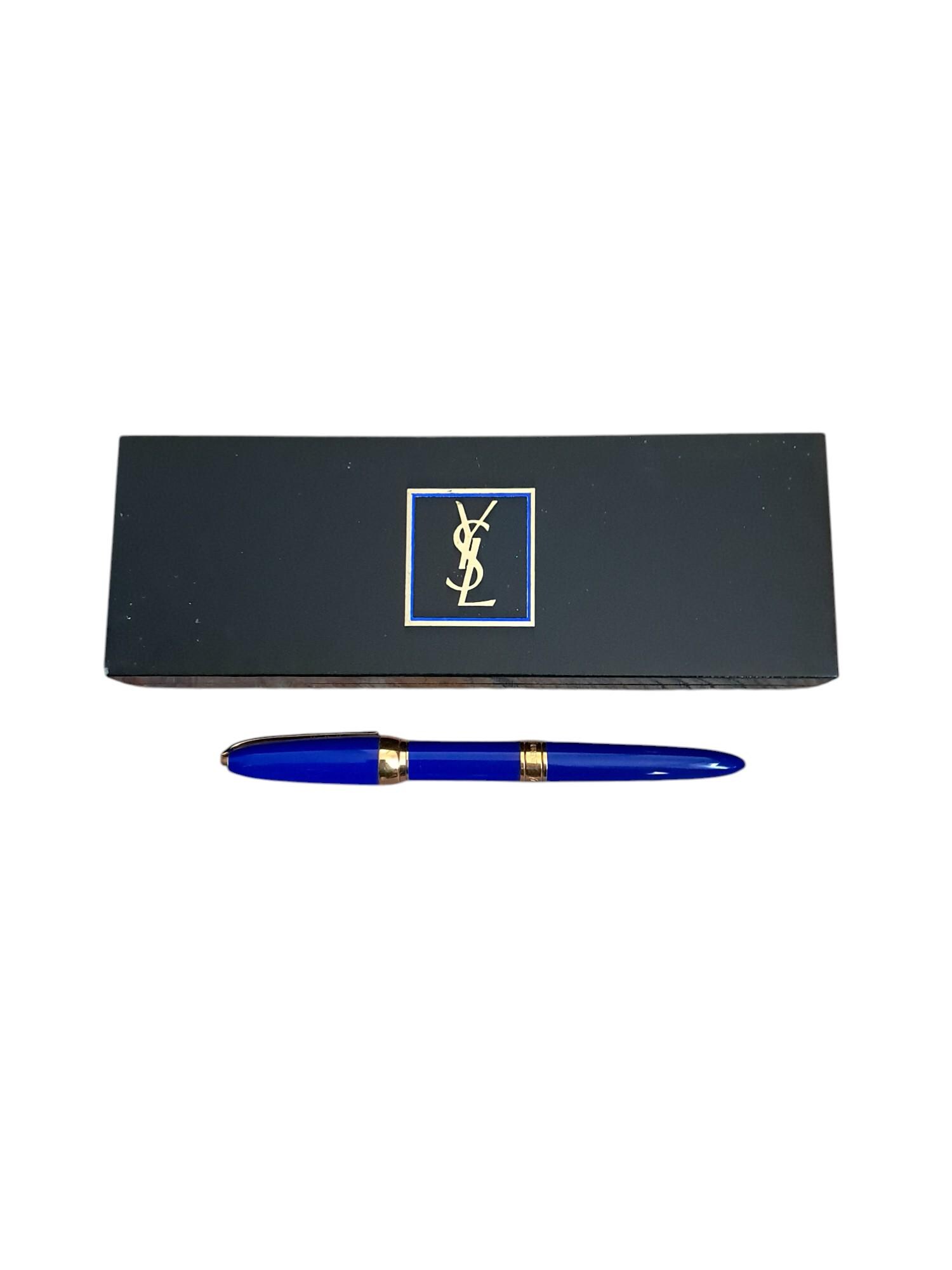 YSL イヴ・サンローラン 万年筆 高級ブルー＆ゴールド ヴィンテージ