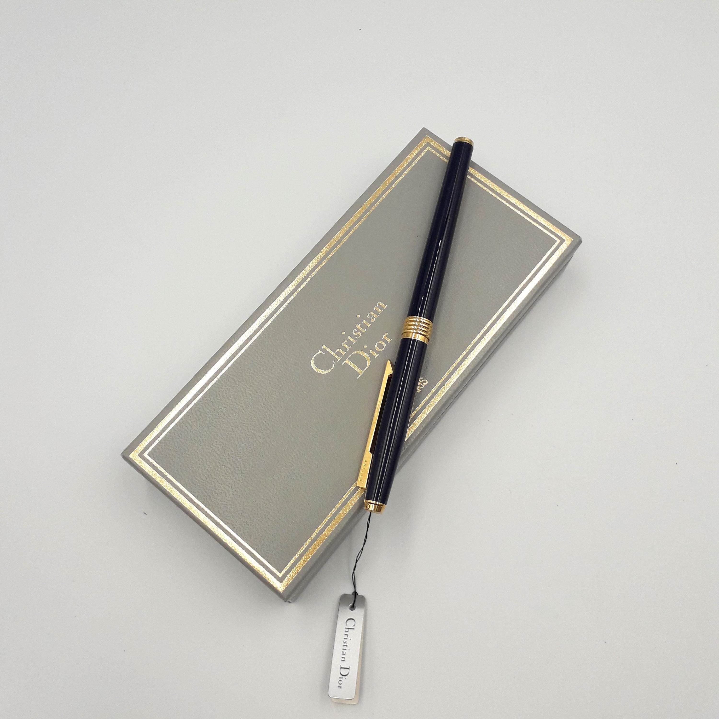 Dior 万年筆　CD 14k CHRISTIAN DIOR Luxury Vintage Gold Gilded Fountain Pen Made