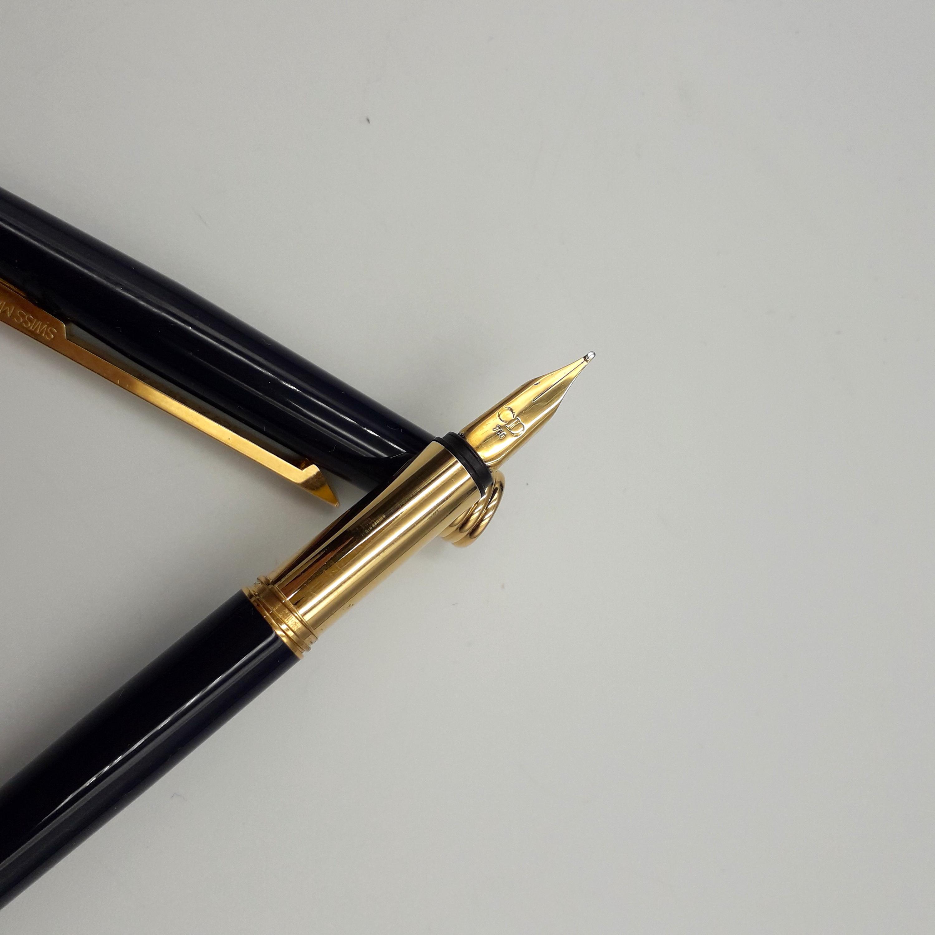 【最高級シルク】 Christian Dior ジレ ゴールド ペイズリー 刺繍 CHRISTIAN DIOR Luxury Vintage Gold Gilded Fountain Pen Made